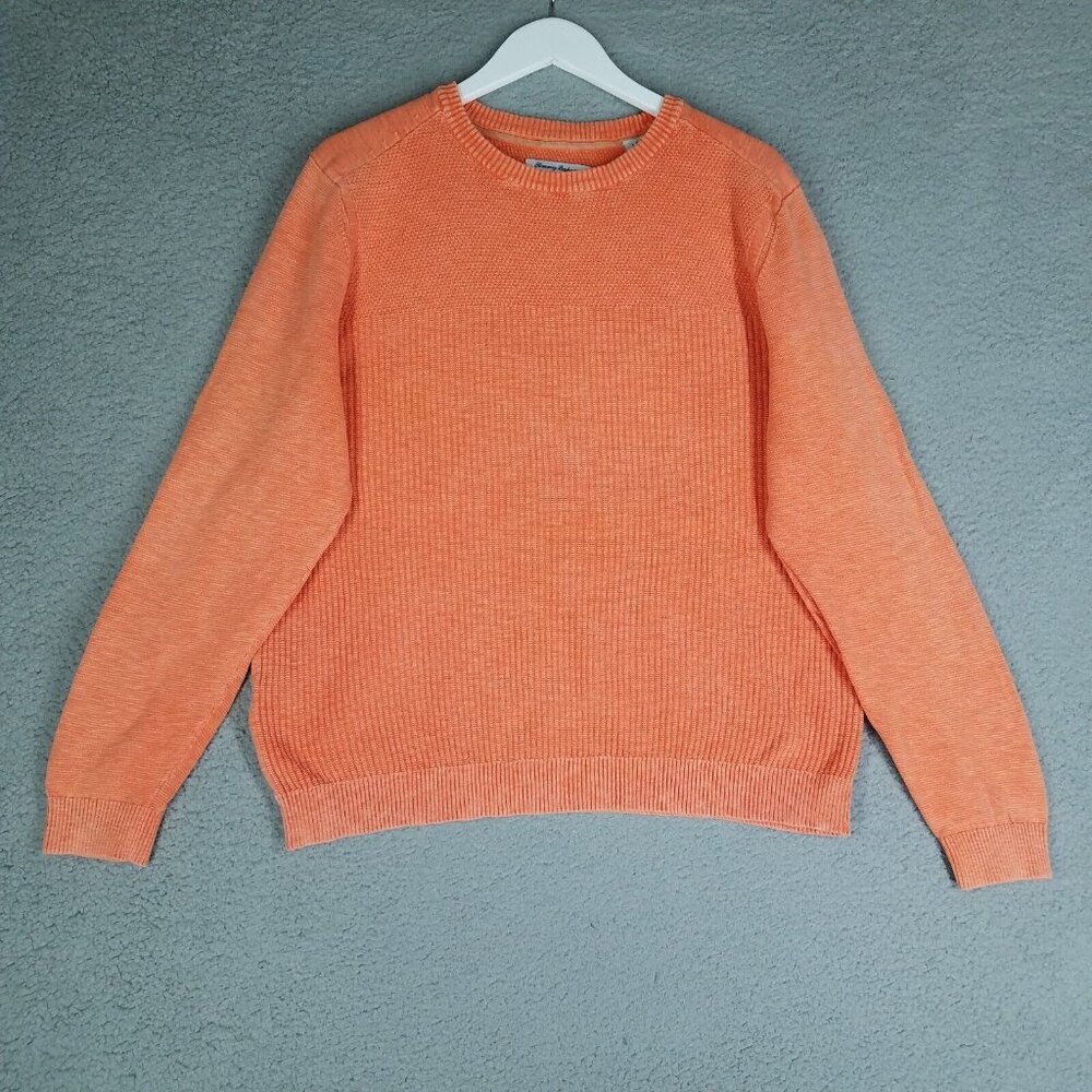 Tommy Bahama Indio Sands Sweater Adult Large Orange Pullover Crewneck Travel Men
